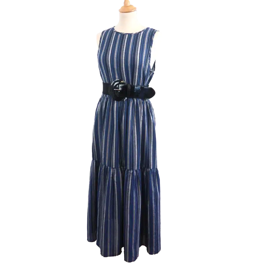 robe à rayures bleu friperie vintage