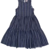 robe longue plissée rayures marines friperie vintage