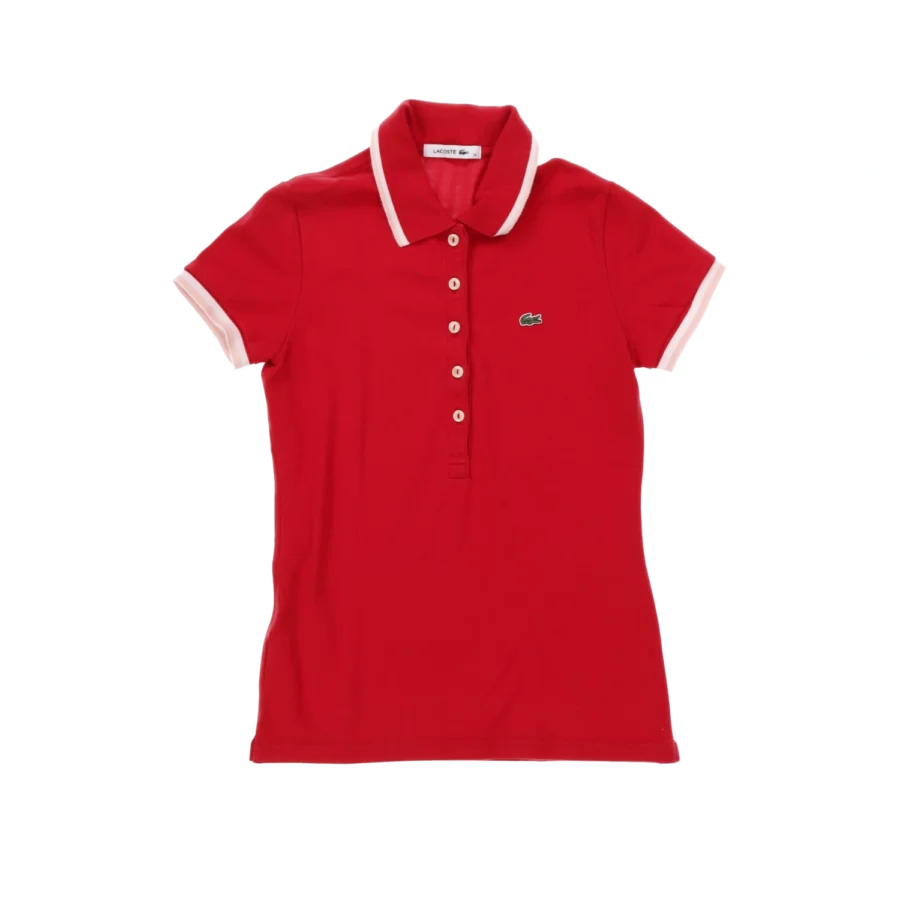polo lacoste rose friperie vintage femme