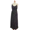 robe noire à bretelles fleurie made in france friperie vintage