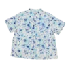 chemise bleue à fleurs friperie vintage