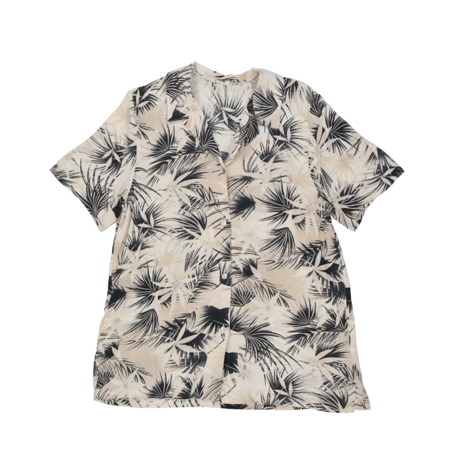 chemise hawai feuillage friperie vintage