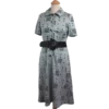 robe grise mi-longue imprimé friperie vintage